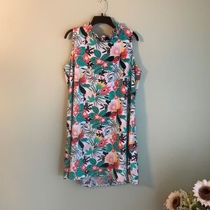 Crown & Ivy Swing Dress with Ruffled Neckline